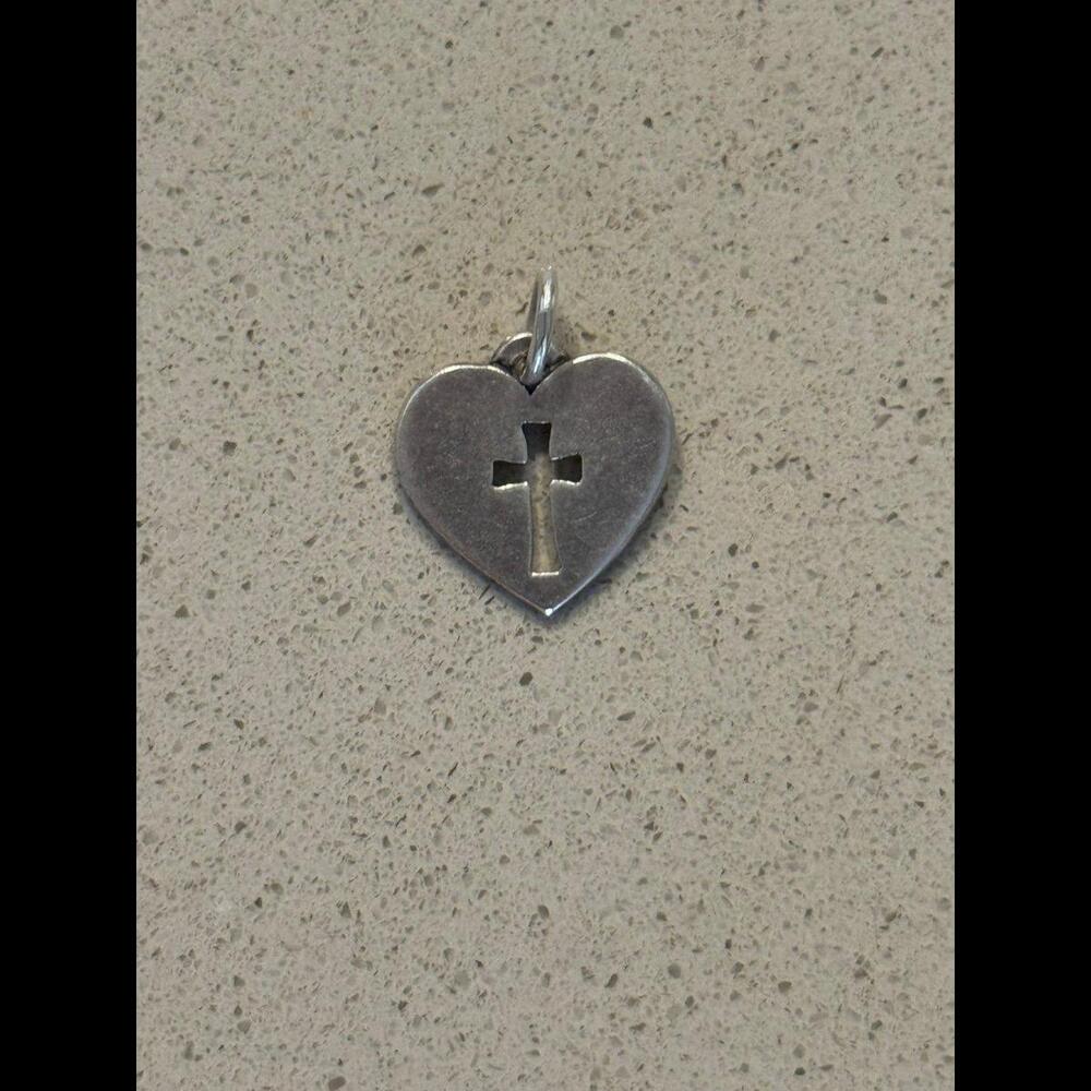 James Avery Crosslet Heart Sterling Silver Charm